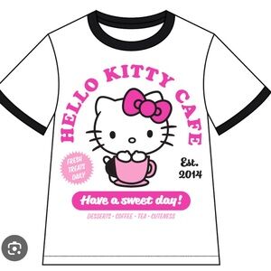 Hello Kitty Cafe T-Shirt - White and Pink